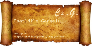 Csatlós Gergely névjegykártya