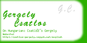 gergely csatlos business card