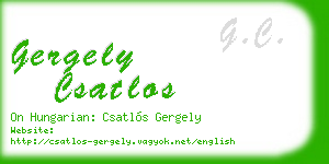 gergely csatlos business card